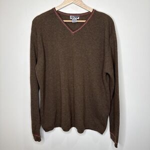 Vintage Y2K Free People Sweater Mens L Chocolate‎ Brown Wool Grunge Cabin Skater